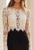 Load image into Gallery viewer, Black White Lace Floor-Length Mother of the Bride Dress with Long Sleeves