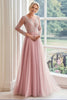 Load image into Gallery viewer, Blush A Line Tulle Mother of the Bride Dress with Lace