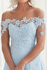 Load image into Gallery viewer, Chiffon Off The Shoulder Sky Blue A Line Mother of the Bride Dress with Appliques