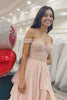 Load image into Gallery viewer, Glitter Blush Sweetheart Tiered Prom Dress with Slit