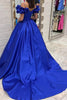 Load image into Gallery viewer, Royal Blue Ball Gown Long Prom Dress with Ruffled Sleeves