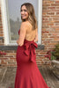 Load image into Gallery viewer, Red V-Neck Mermaid Backless Long Prom Dress