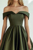 Load image into Gallery viewer, Olive Ball Gown Satin Off the Shoulder Long Formal Dress