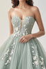 Load image into Gallery viewer, Green A Line Sweetheart Tulle Prom Dress with Lace