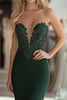 Load image into Gallery viewer, Dark Green Sweetheart Sheath Prom Dress with Lace Appliques