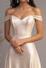 Load image into Gallery viewer, Elegant Champagne Off the Shoulder Floor Length Prom Dress