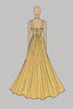 Load image into Gallery viewer, Gold V-Neck A Line Metallic Floor Length Prom Dress with Slit