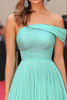 Load image into Gallery viewer, Mint One Shoulder Chiffon A Line Pleated Red Carpet Dress