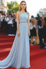 Load image into Gallery viewer, Sky Blue One Shoulder Chiffon Beaded A Line Red Carpet Dress