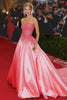 Load image into Gallery viewer, Sparkly Pink Ball Gown Strapless Long Formal Dress