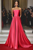 Load image into Gallery viewer, Watermelon A Line Strapless Satin Long Formal Dress