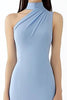 Load image into Gallery viewer, Light Blue Halter Sheath Crepe Long Gala Dress