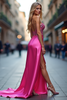 Load image into Gallery viewer, Sparkly Fuchsia A Line Sweetheart Prom Dress with Sequins