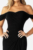 Load image into Gallery viewer, Black Mermaid Off the Shoulder Chiffon Prom Dress