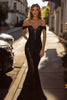 Load image into Gallery viewer, Elegant Black Mermaid Long Lace Prom Dress