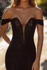 Load image into Gallery viewer, Elegant Black Mermaid Long Lace Prom Dress