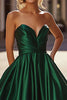 Load image into Gallery viewer, Dark Green Sweetheart A Line Long Satin Prom Dress