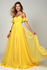 Load image into Gallery viewer, Yellow A Line Off the Shoulder Chiffon Bridesmaid Dress with Ruffles