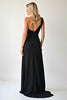 Load image into Gallery viewer, Simple Black One Shoulder Long Sheath Prom Dress with Slit