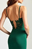 Load image into Gallery viewer, Dark Green Corset Mermaid Long Prom Dress with Lace Appliques