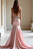 Load image into Gallery viewer, Pink Mermaid Long Satin Prom Dress with Lace Appliques