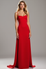 Load image into Gallery viewer, Elegant Red Spaghetti Straps Long Satin Bridesmaid Dress