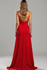 Load image into Gallery viewer, Elegant Red Spaghetti Straps Long Satin Bridesmaid Dress