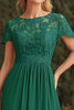 Load image into Gallery viewer, Dark Green A Line Long Mother of the Bride Dress with Appliques