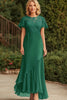 Load image into Gallery viewer, Dark Green Sheath Long Mother of the Bride Dress with Appliques