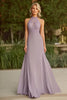 Load image into Gallery viewer, Lilac A Line Halter Long Mother of the Bride Dress