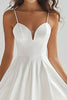 Load image into Gallery viewer, White Spaghetti Straps A Line Graduation Dress