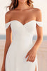 Load image into Gallery viewer, Off the Shoulder White Sheath Long Rehearsal Dinner Dress with Slit