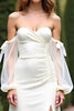 Load image into Gallery viewer, Sweetheart Ivory Sheath Backless Long Rehearsal Dinner Dress with Slit