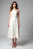 Load image into Gallery viewer, A Line White Halter Neck Long Rehearsal Dinner Dress