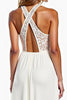 Load image into Gallery viewer, Halter Neck White A Line High-Low Rehearsal Dinner Dress