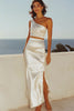 Load image into Gallery viewer, Ivory 2 Piece One Shoulder Sheath Graduation Dress with Slit