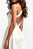 Load image into Gallery viewer, Ivory A Line Halter Cross Neck Graduation Dress