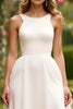 Load image into Gallery viewer, Ivory A Line Sleeveless Long Graduation Dress with Slit