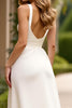 Load image into Gallery viewer, Ivory A Line Sleeveless Long Graduation Dress with Slit