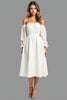 Load image into Gallery viewer, White Off the Shoulder Chiffon Graduation Dress