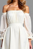 Load image into Gallery viewer, White Off the Shoulder Chiffon Graduation Dress