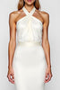 Load image into Gallery viewer, White Halter Mermaid Backless Long Graduation Dress