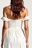 Load image into Gallery viewer, White Off the Shoulder A Line Chiffon High Low Graduation Dress