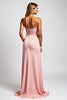 Load image into Gallery viewer, Sheath Pink Strapless Satin Long Bridesmaid Dress