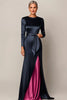 Load image into Gallery viewer, Elegant Navy Satin Sheath Mother of the Bride Dress