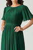 Load image into Gallery viewer, Chiffon Dark Green Pleated A Line Mother of the Bride Dress