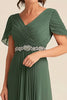 Load image into Gallery viewer, Beaded Chiffon Pleated Eucalyptus Mother of the Bride Dress