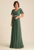 Load image into Gallery viewer, Beaded Chiffon Pleated Eucalyptus Mother of the Bride Dress