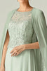 Load image into Gallery viewer, Flowy Mint Scoop Chiffon Mother of the Bride Dress with Lace