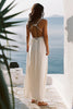 Load image into Gallery viewer, Boho 2-Piece White Sheath Deep V-Neck Graduation Dress